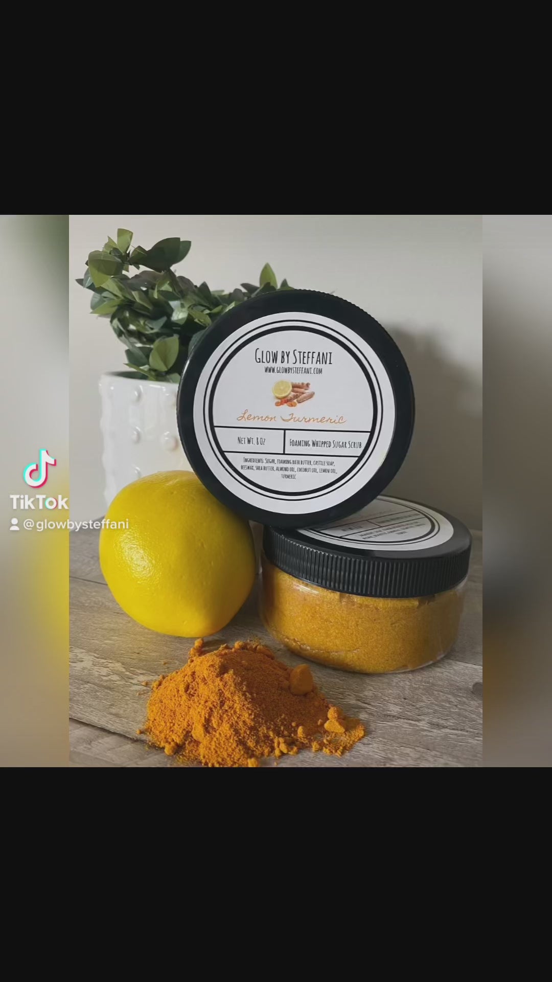 Lemon Turmeric Sugar Scrub (Foaming) – glowbysteffani